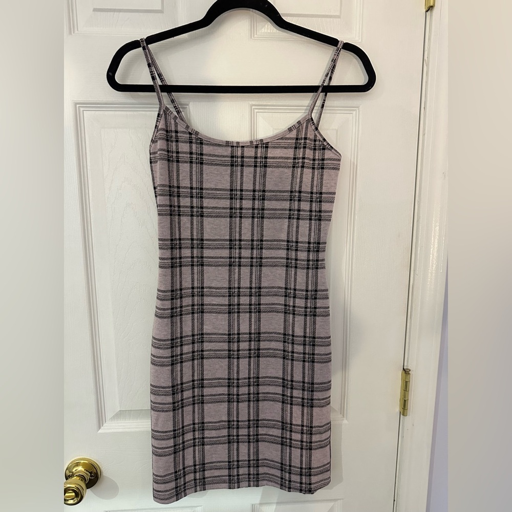 Popular 21 Chic Plaid Spaghetti Strap Mini Dress (S)